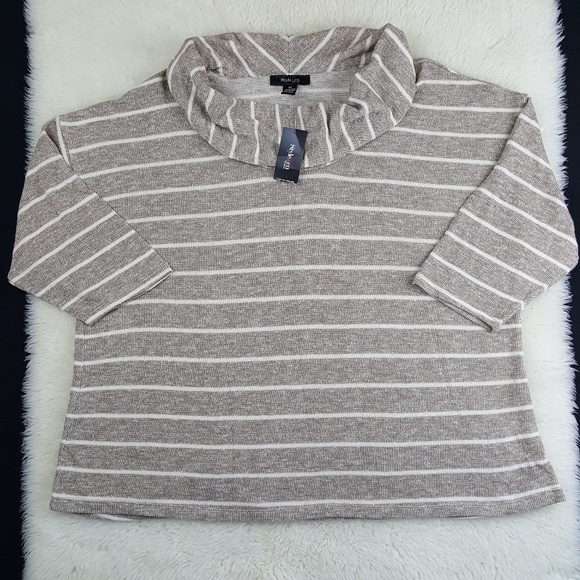 Metallic Shimmer Cowl Neck Sweater Sz 3X - Picture 1 of 8